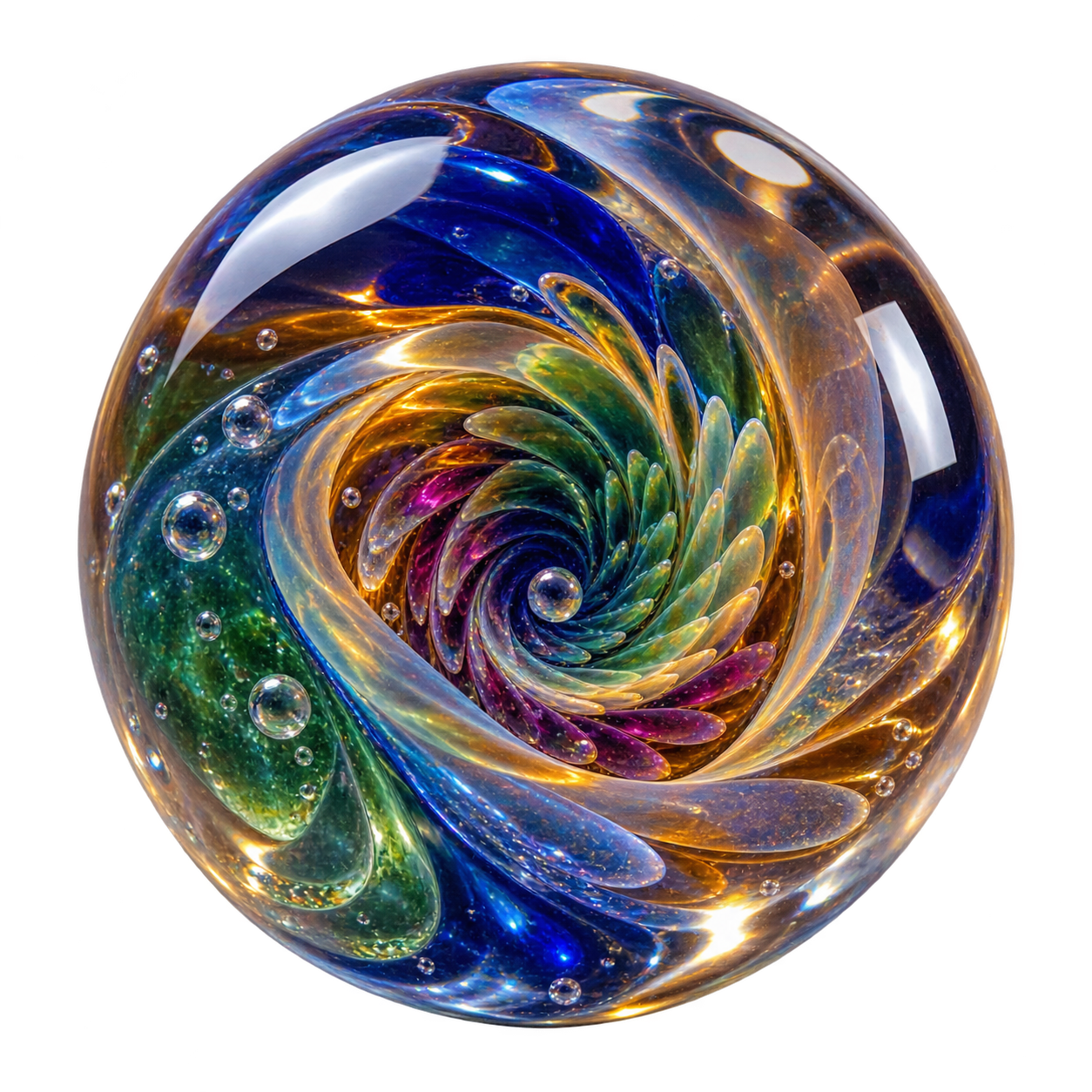 Original handblown studio-glass marble